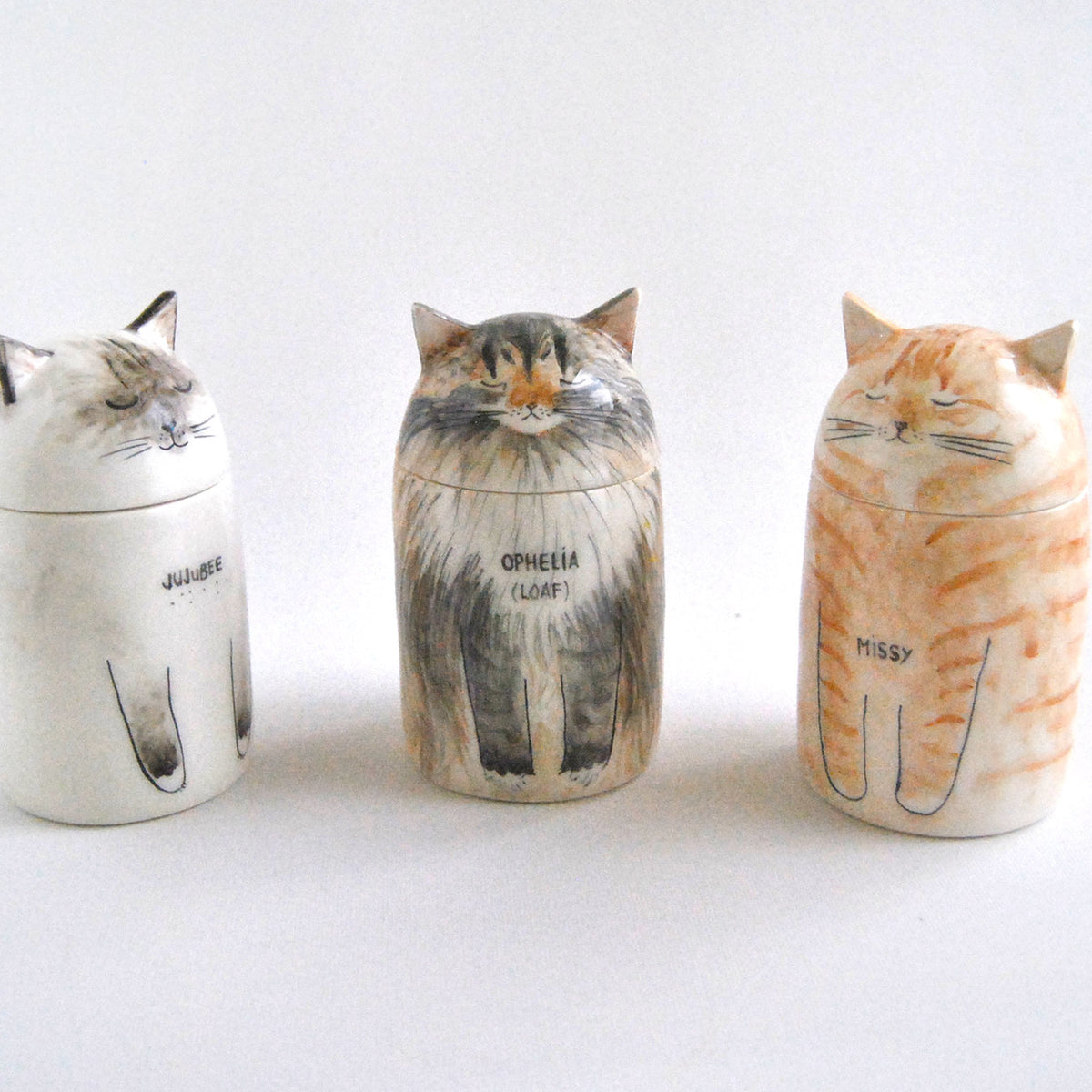 Custom Painted Ceramic Cat Urn