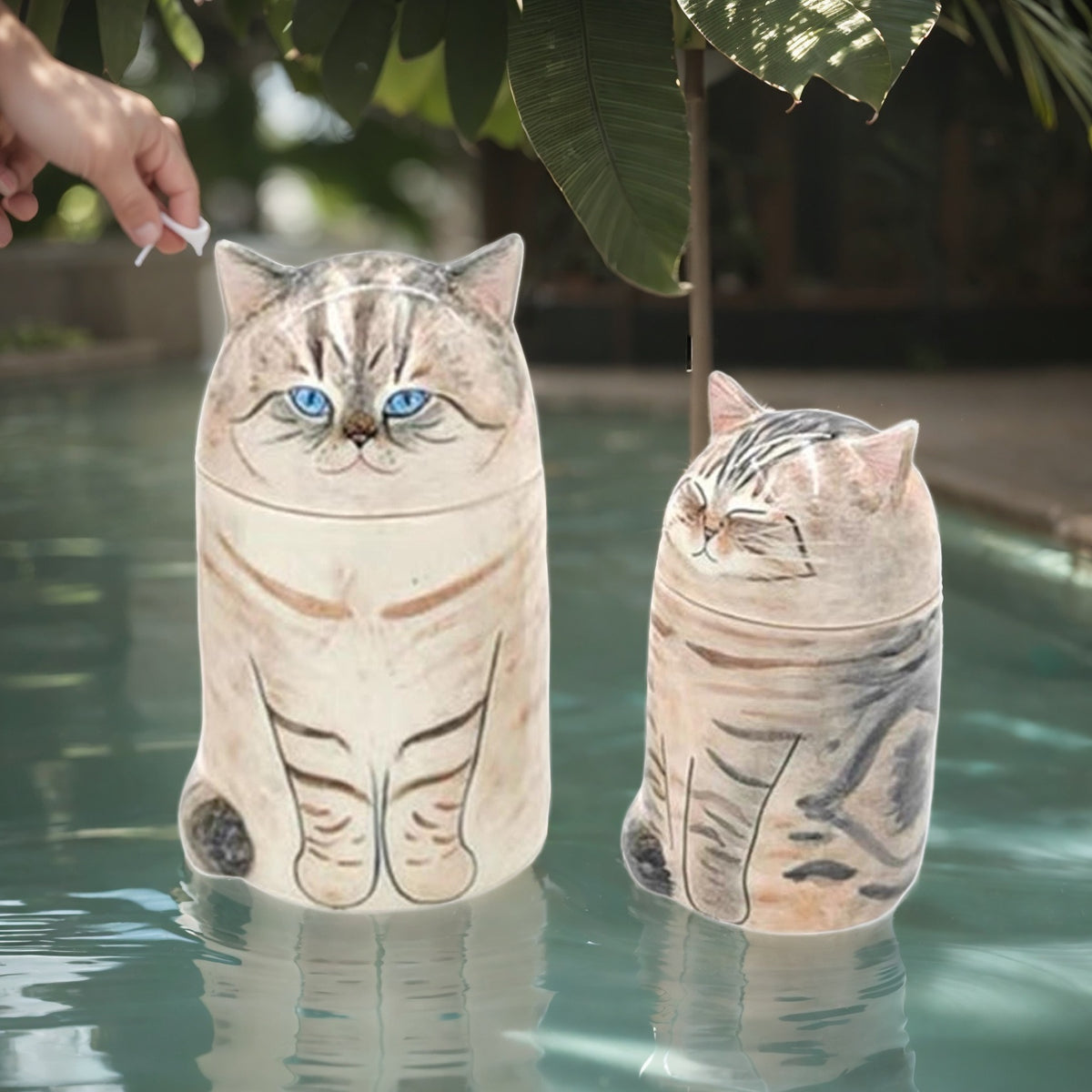 Custom Painted Ceramic Cat Urn